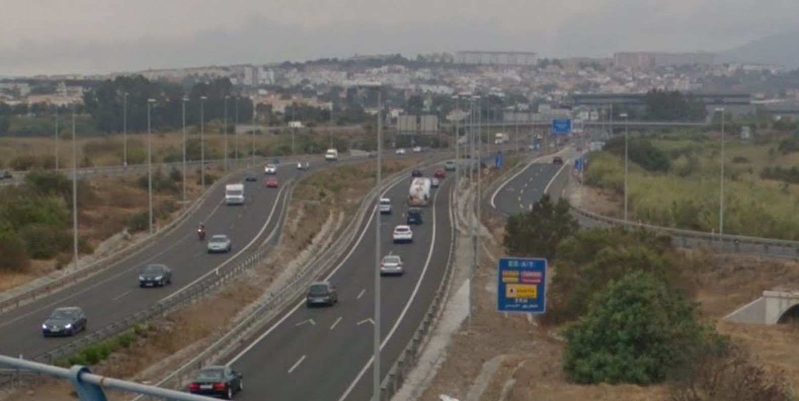 El kilómetro 110 de la A-7, en Los Barrios.