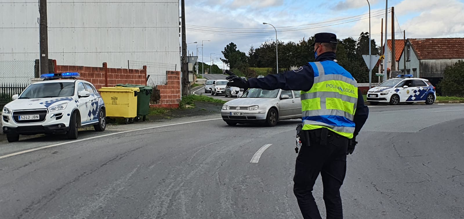 Un control policial en Ferrol.