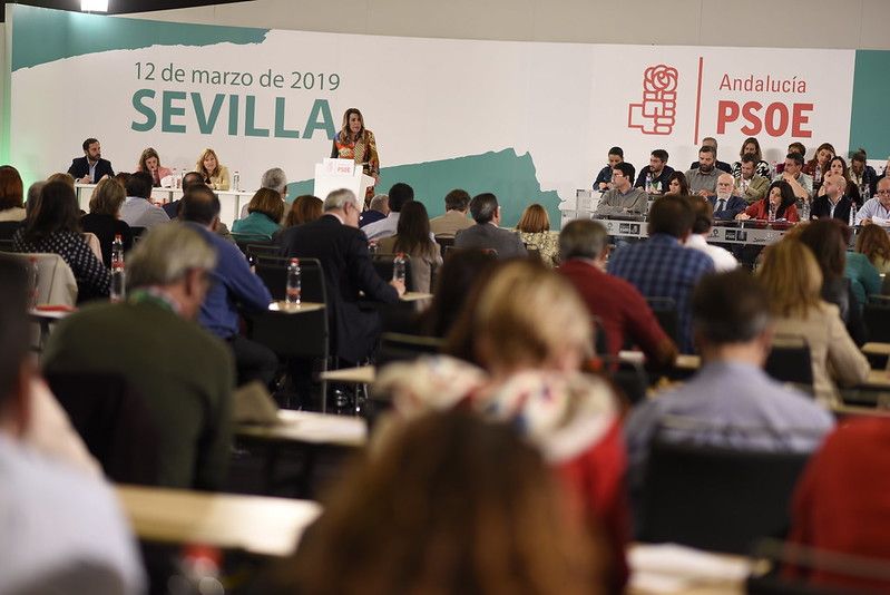 Díaz, en el último Comité Director celebrado por el PSOE-A hasta la fecha.   PSOE ANDALUCÍA
