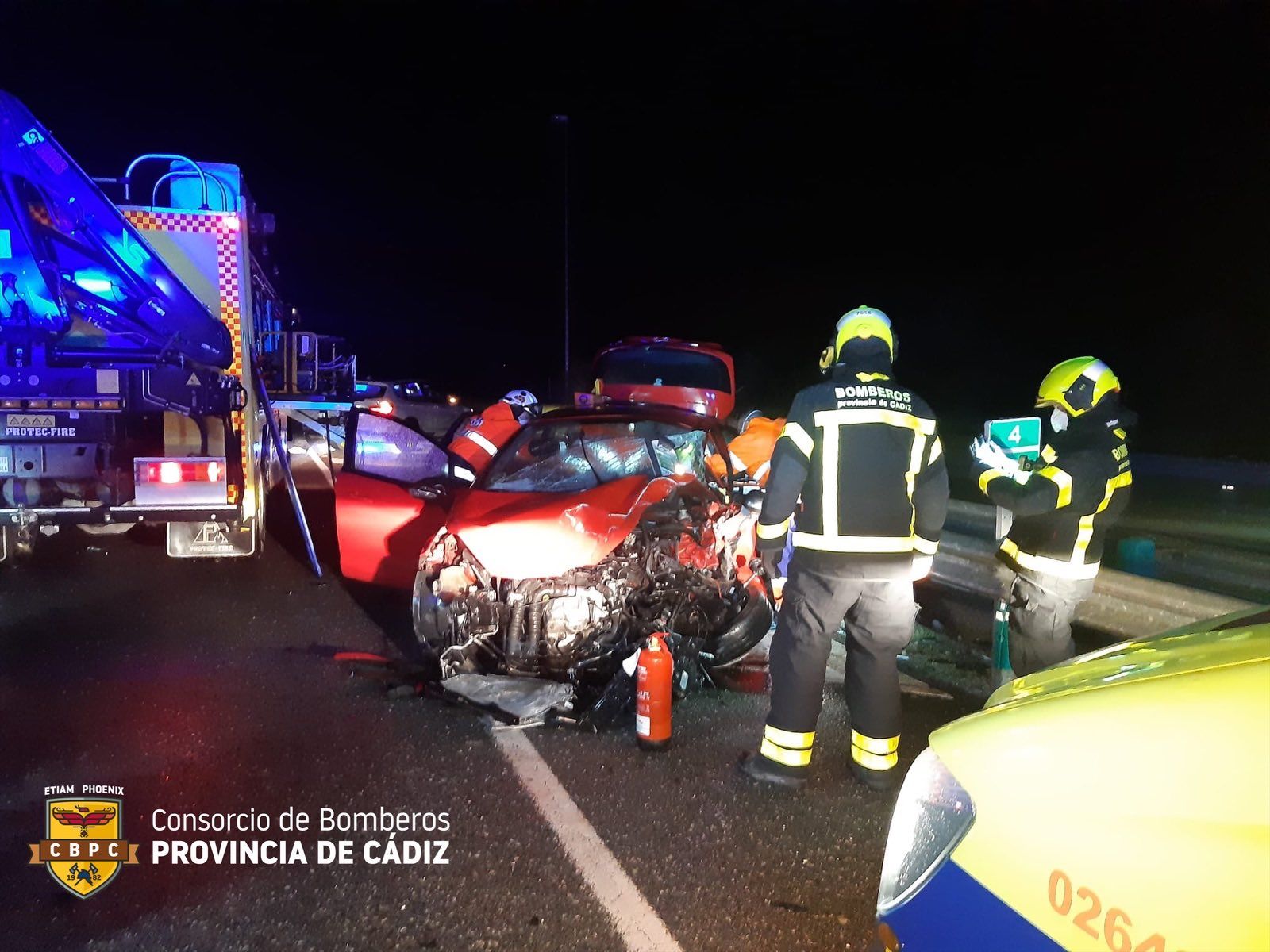 Un momento de la actuación de los Bomberos. CBPC