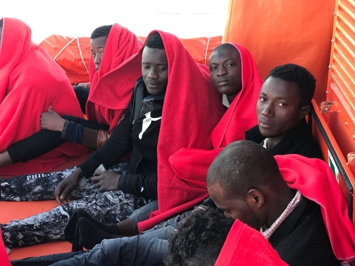 Migrantes rescatados en pateras en el Estrecho, en una imagen de archivo. FOTO: EP