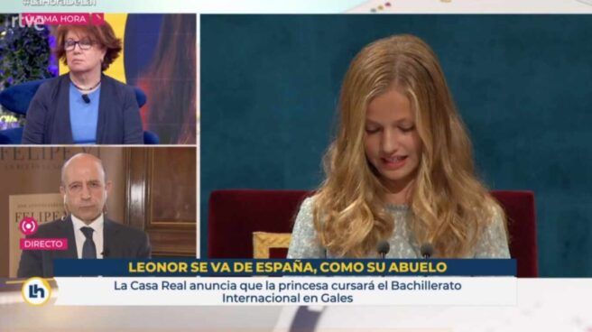 El rótulo que compara la salida de Leonor para estudiar Bachillerato con la de su abuelo Juan Carlos.