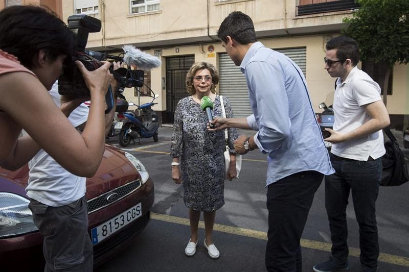 María José Alcón siendo entrevistada por los medios, en una imagen de archivo. 