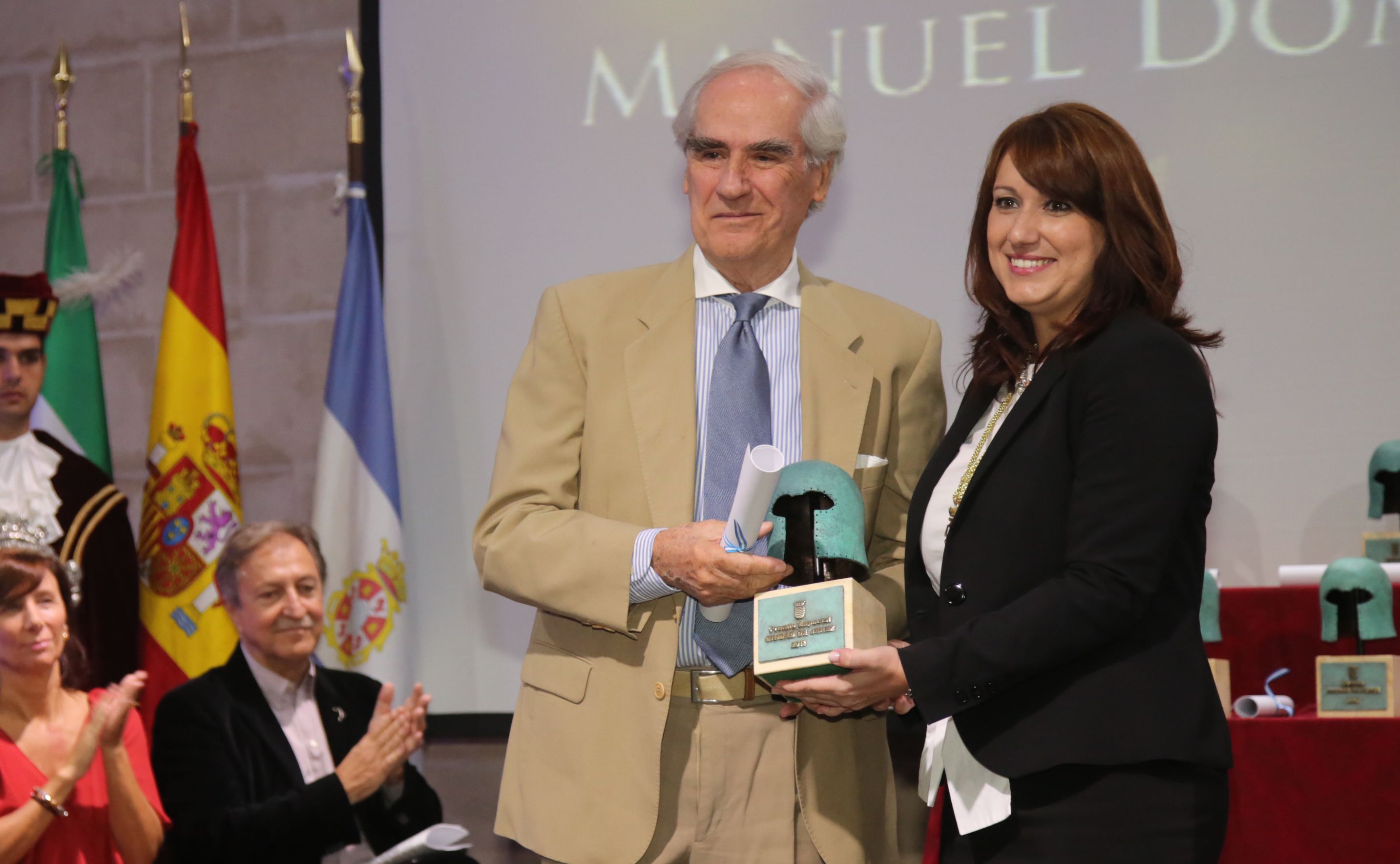 Manuel Domecq Zurita, en 2015, recibiendo el Premio Ciudad de Jerez.