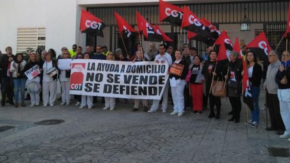 Una manifestación convocada por CGT contra la explotación en la ayuda a domicilio en una imagen de archivo. 