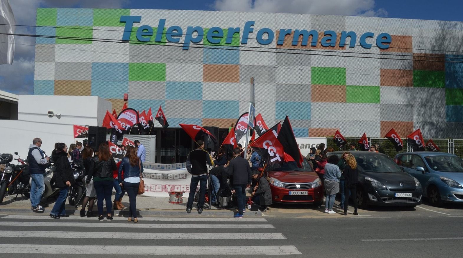 Protestas de la plantilla de Teleperformance, empresa de telemarketing, en una imagen reciente.