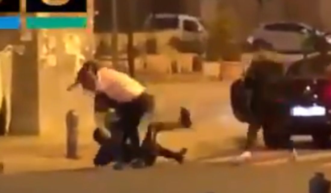 Un momento de la pelea del Zaidín, en un vídeo publicado por '288'.