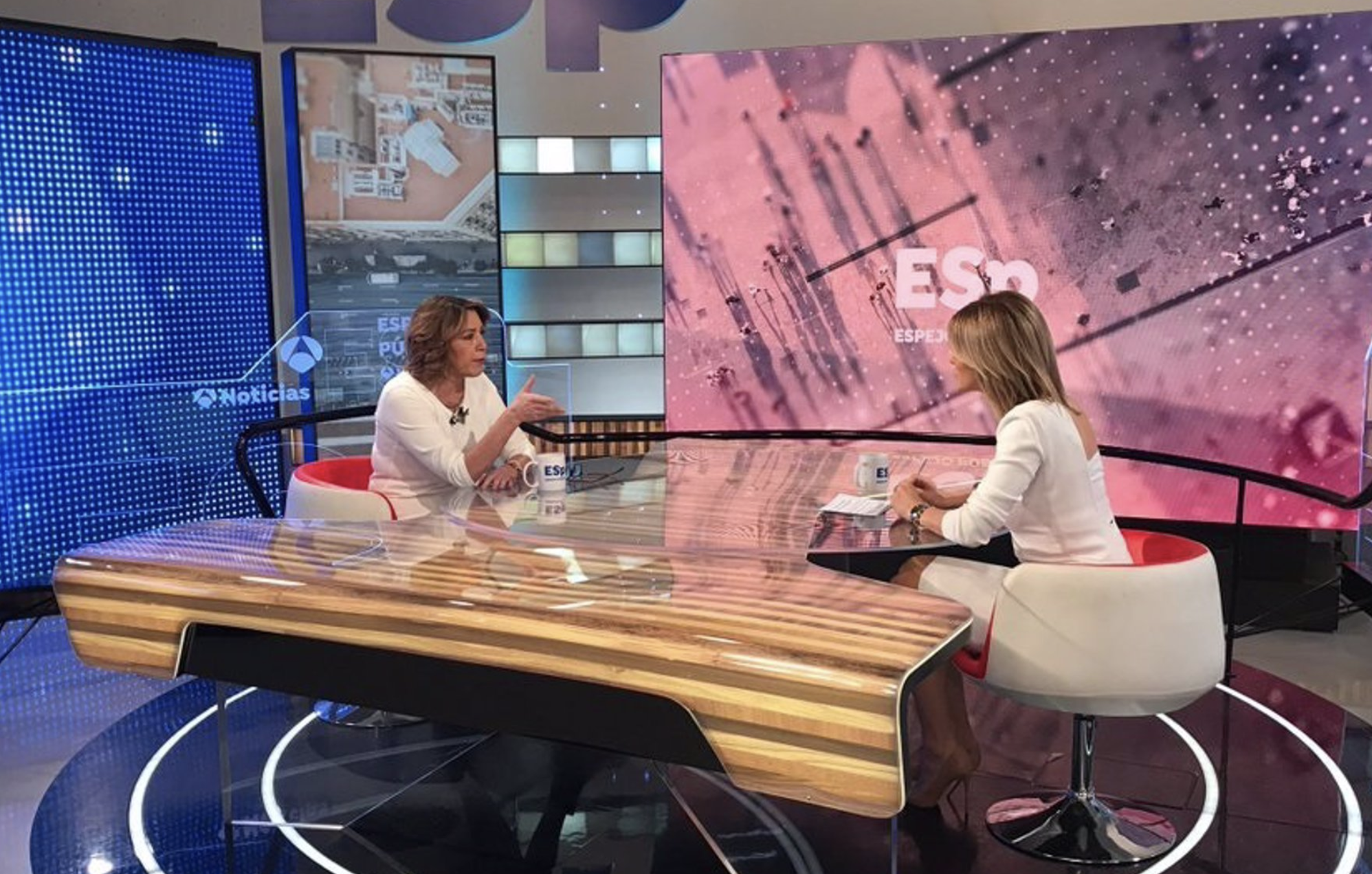 Susana Díaz, este lunes, entrevistada en 'Antena 3'.