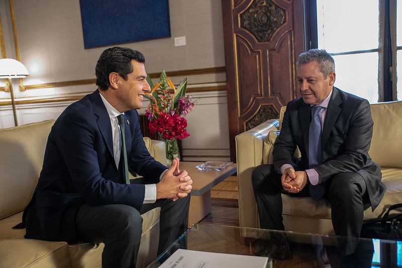 Moreno reunido con el presidente de Airbus en España, en marzo de 2019. JUNTA DE ANDALUCÍA