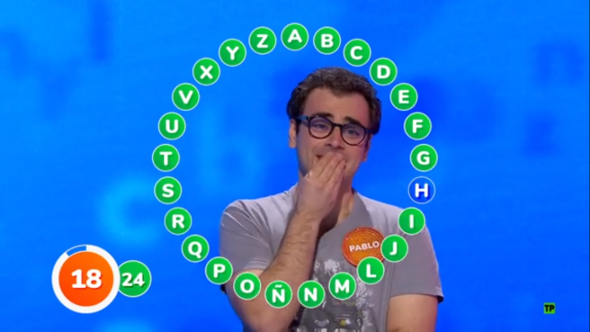Pablo Díaz, en el rosco final de 'Pasapalabra'.