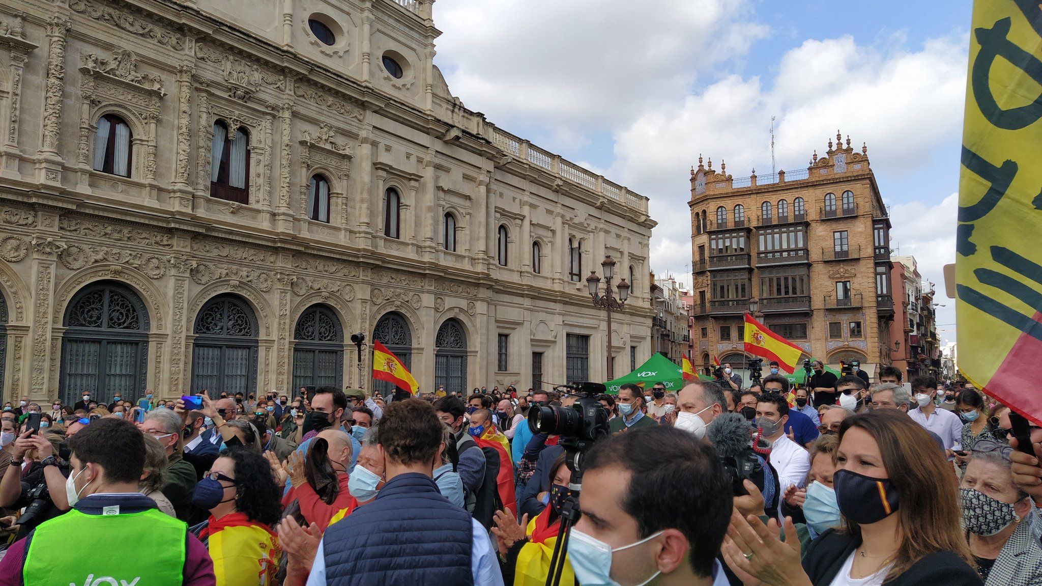 El acto de Vox en plaza de San Francisco, en Sevilla, este 28F, en una imagen publicada por el partido.