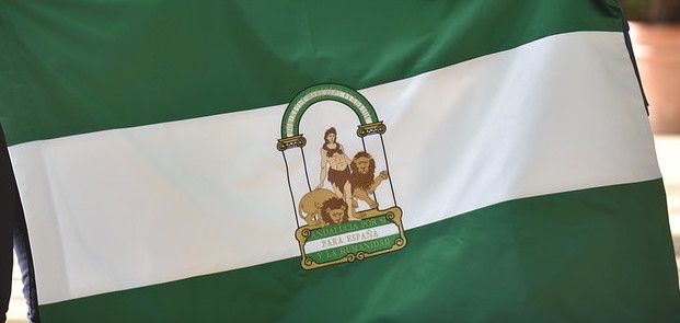 La bandera de Andalucía.