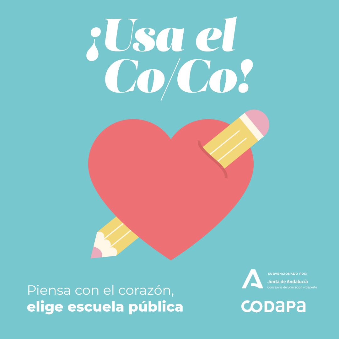 Cartel de la campaña de escolarización '¡Usa el Co/Co!' de Codapa.