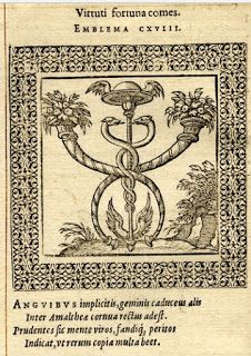 El emblema CXVIII del repertorio de Alciato alude a que la fortuna y el conocimiento unidos generan la virtud