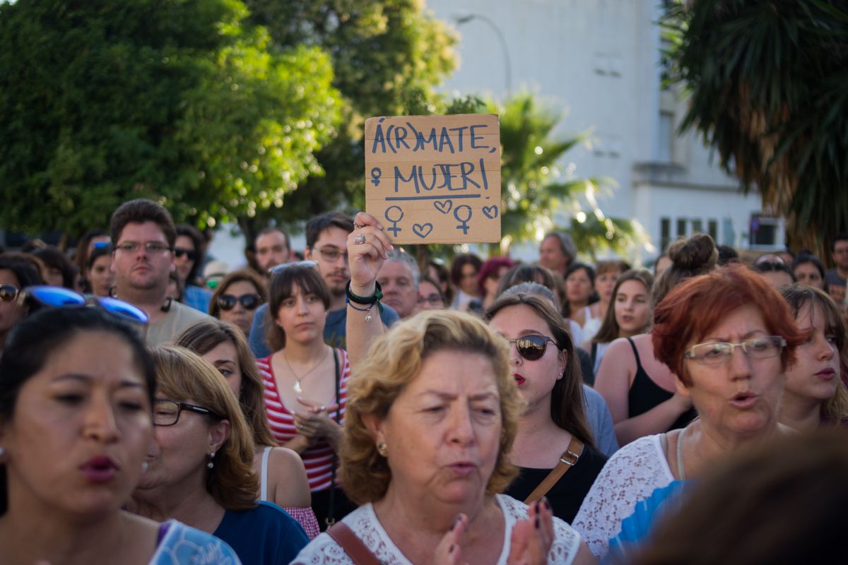 Una pasada manifestación en Jerez contra la libertad provisional de los miembros de 'La Manada'. FOTO: MANU GARCÍA. 