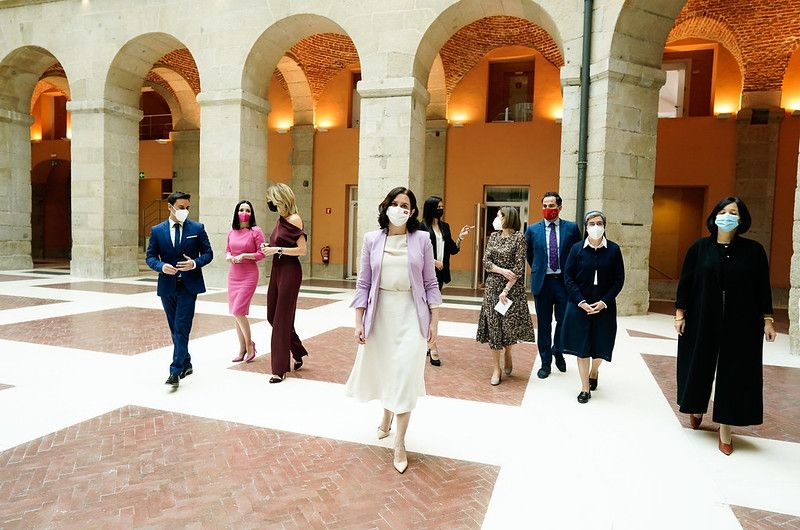 La presidenta de la Comunidad de Madrid, Isabel Díaz Ayusp, en un acto reciente, con el hasta ahora vicepresidente Ignacio Aguado.