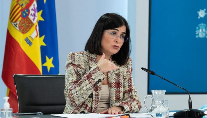 La ministra de Sanidad, Carolina Darias, durante una intervención reciente.