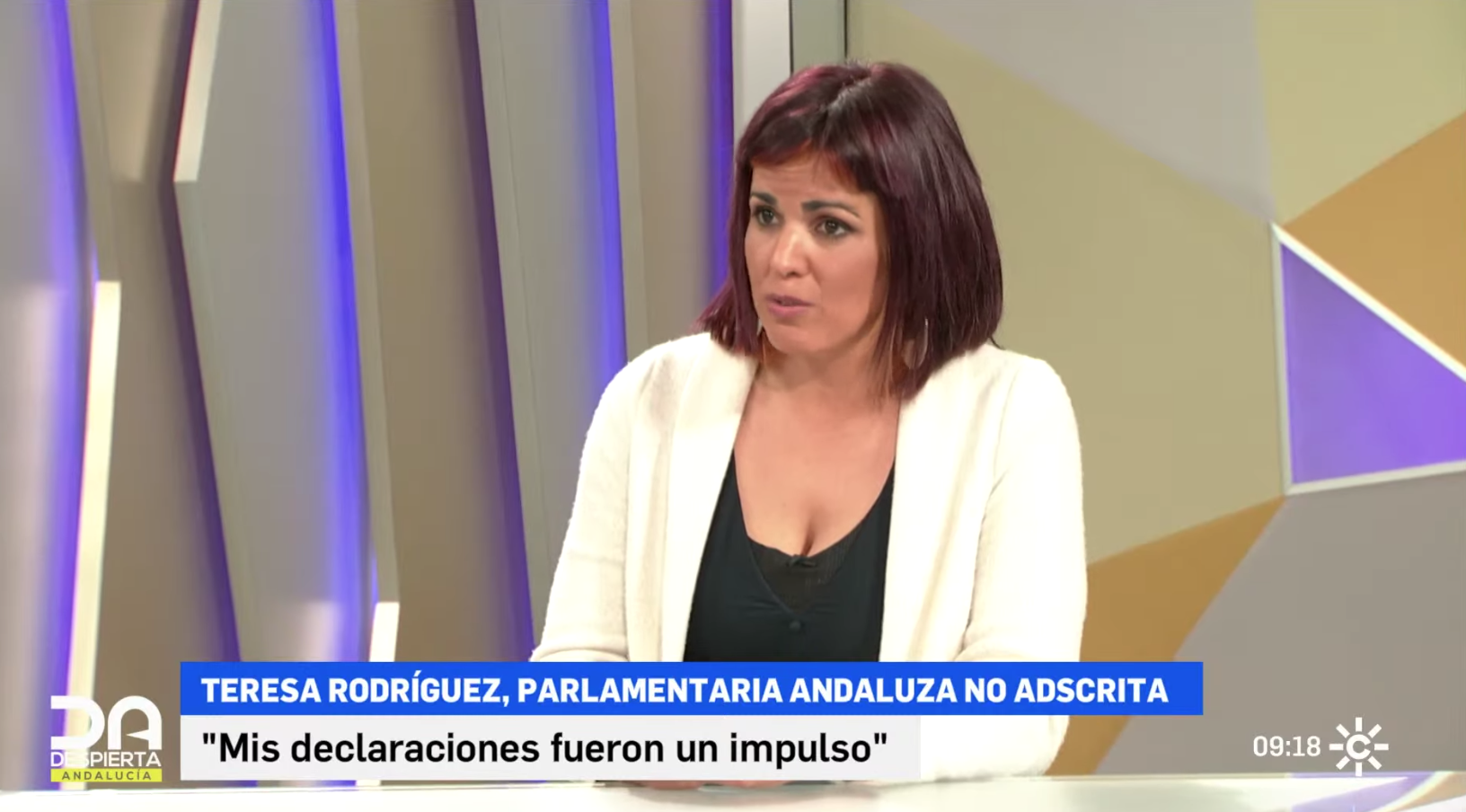 Teresa Rodríguez, durante la entrevista 'Despierta Andalucía'.