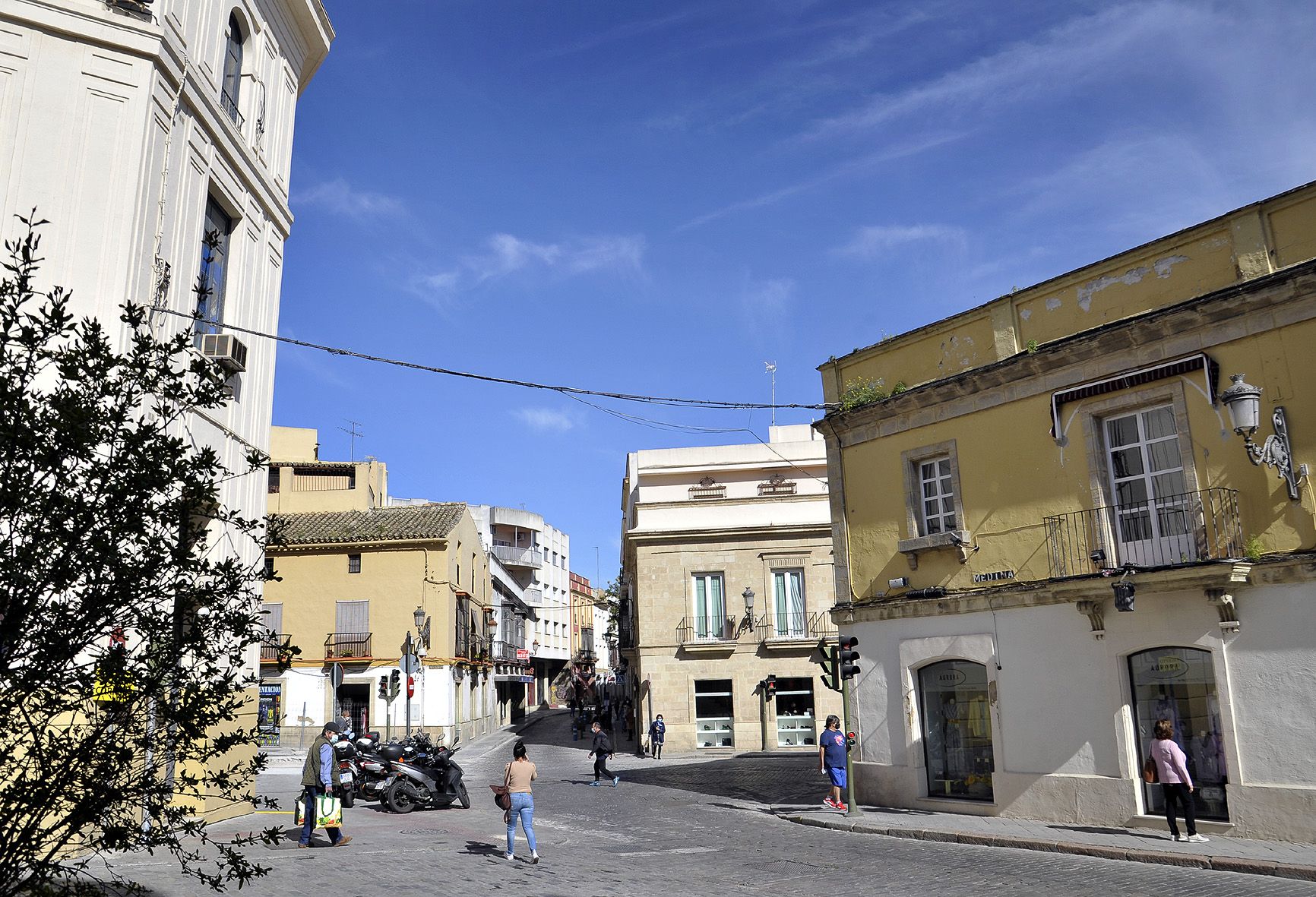 Intersección de calles Medina con Santa María, Honda y Arcos, en una imagen reciente. AYUNTAMIENTO DE JEREZ