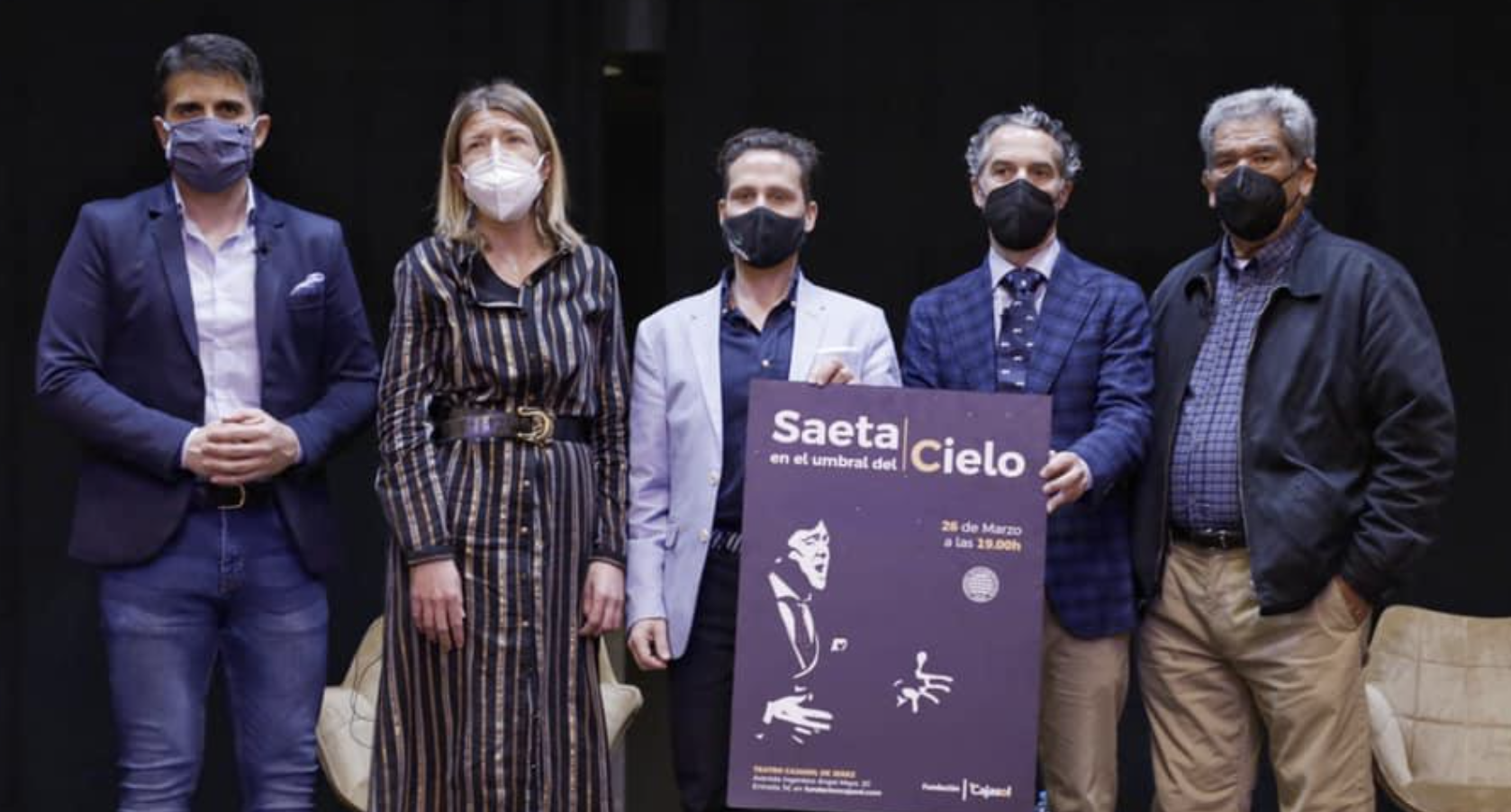 Los protagonistas de la presentación de 'Saeta, en el umbral del cielo'.