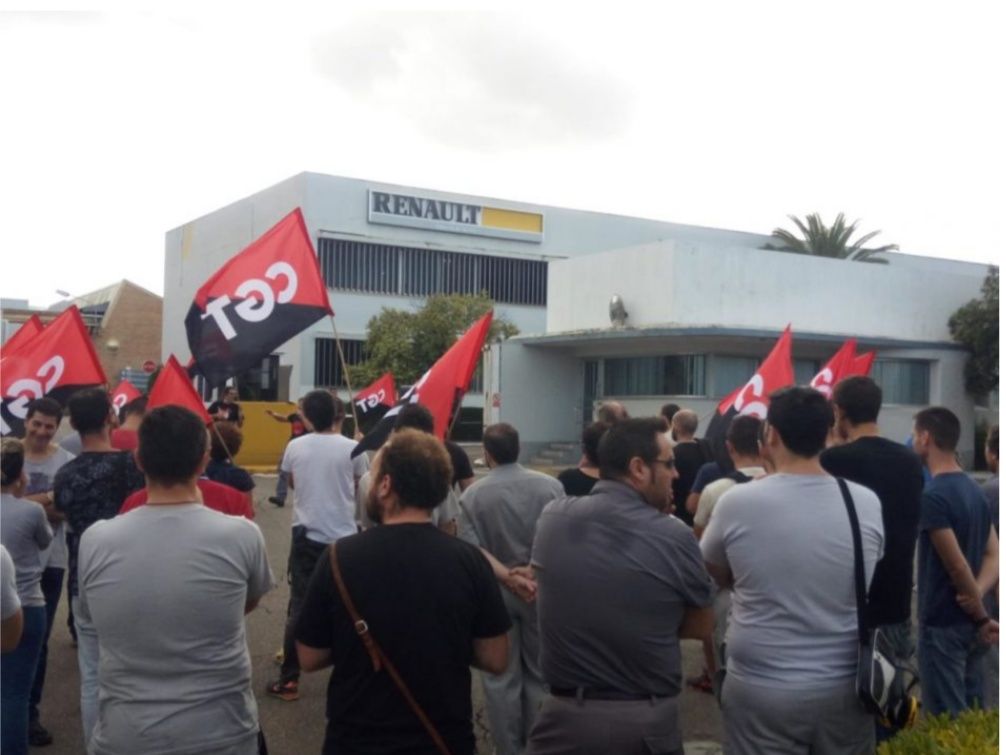 Protesta de CGT en las instalaciones de Renault de Sevilla, en una imagen de archivo.