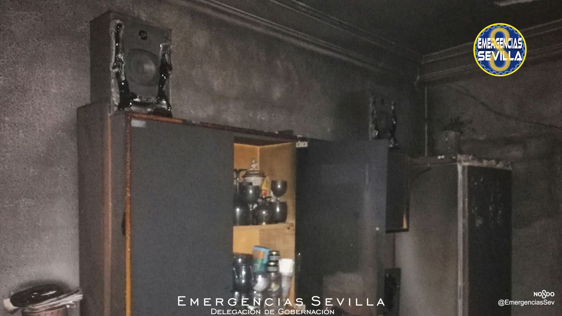Un calefactor, posible causa del incendio que ha costado la vida a dos ancianos en Sevilla.