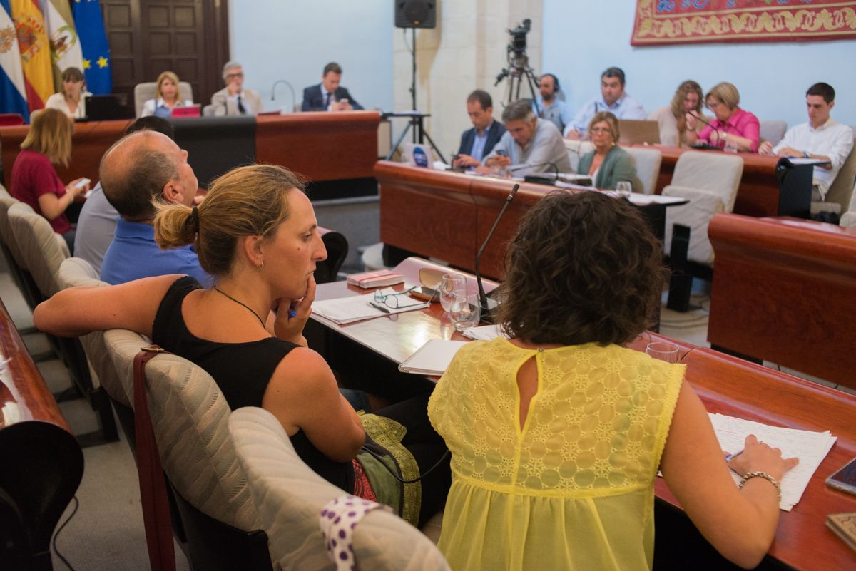 Kika González, de Ganemos Jerez, en el pasado pleno municipal de junio. FOTO: MANU GARCÍA.