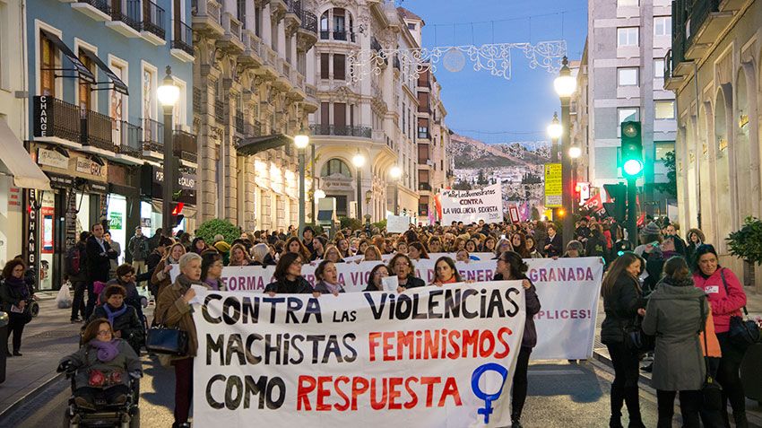 Una pasada manifestación contra las violencias machistas en Granada. 