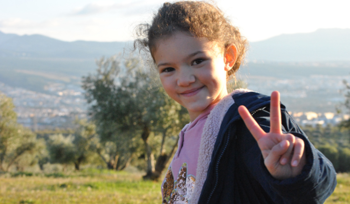 La pequeña Celia, que padece un tumor cerebral, en una imagen reciente.