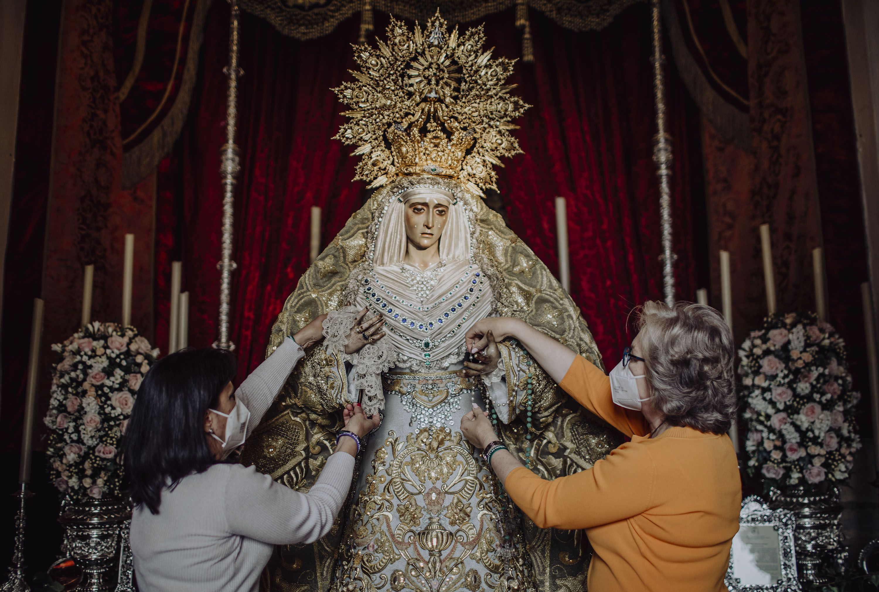 Las camareras de la hermandad de la Yedra de Jerez. Las camareras de la hermandad de la Yedra de Jerez.