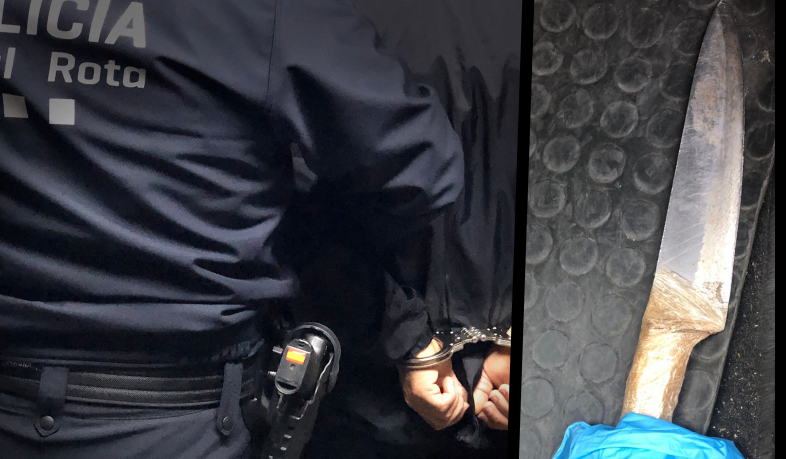 El cuchillo con el que intentaron agredir a un hombre en Rota.