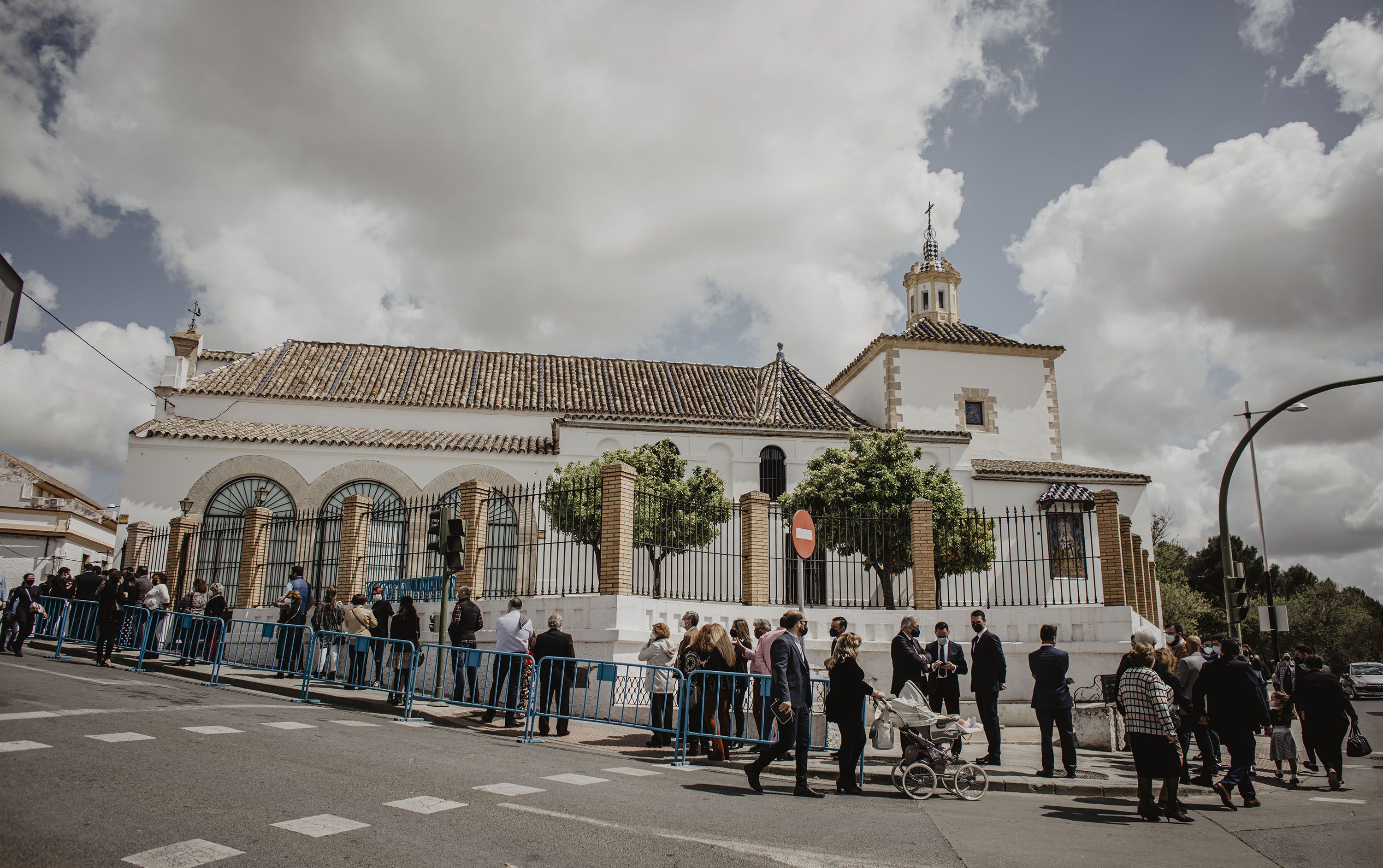 Los exteriores de San Telmo, con las últimas colas de la Semana Santa de 2021.