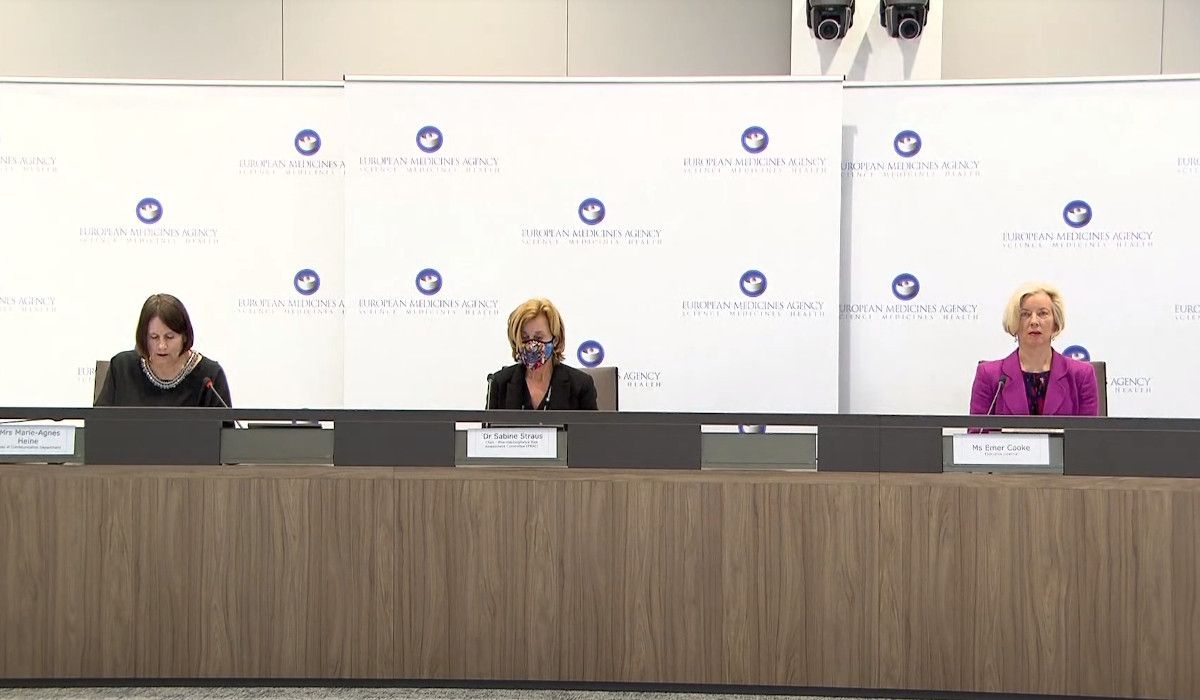 La rueda de prensa de la EMA, este miércoles.