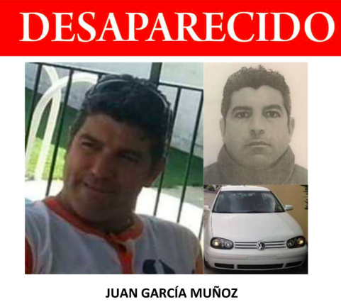 Imágenes de Juan García Muñoz y el coche que conducía en el momento de su desaparición.