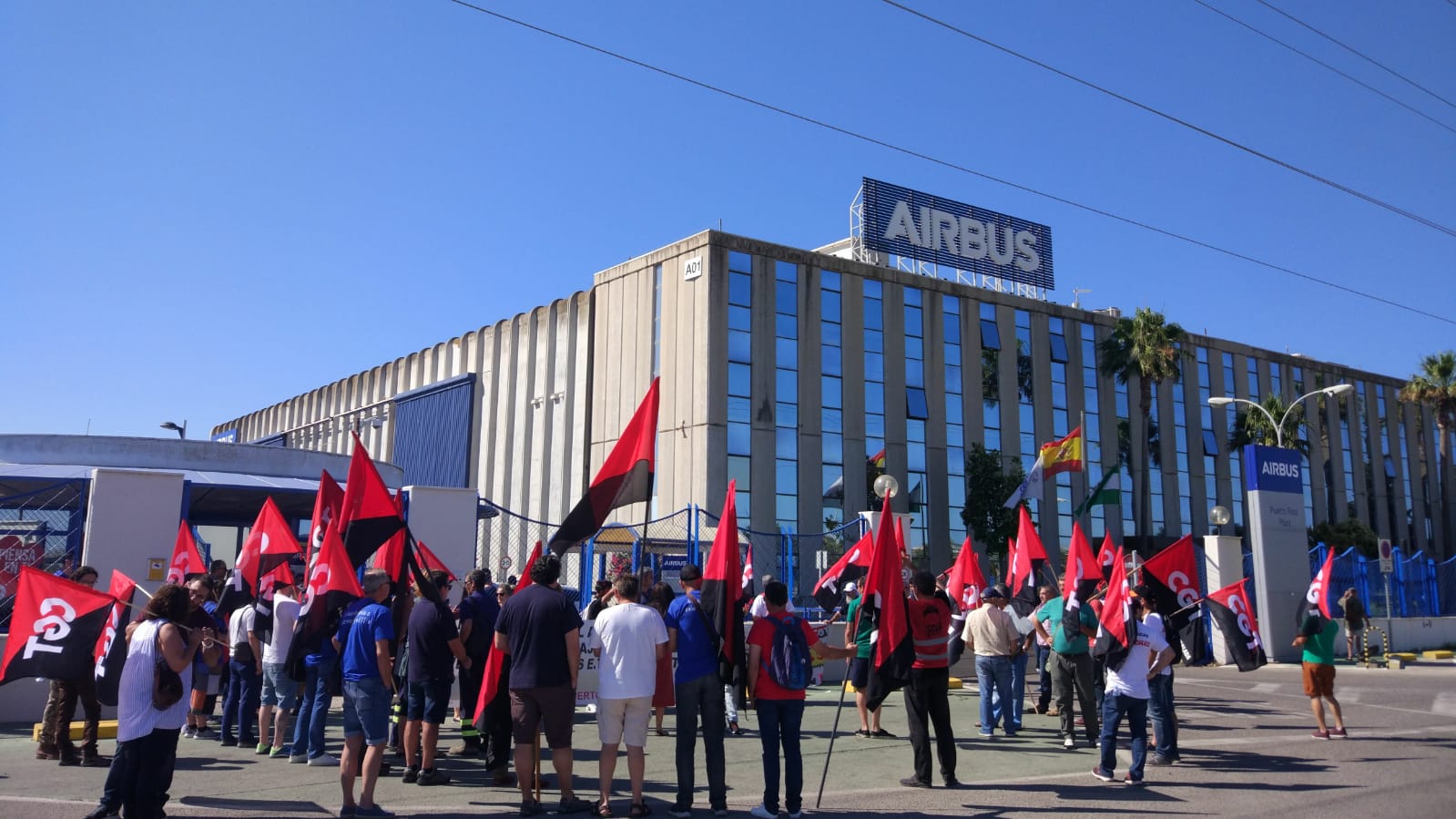Huelga general en Airbus convocada este jueves 5 de julio. FOTO: LAVOZDELSUR.ES.