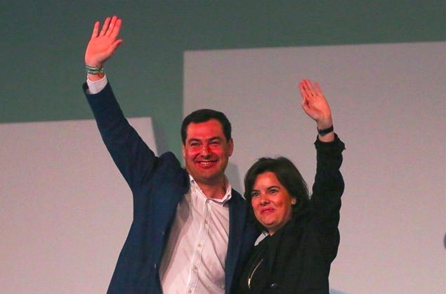 Soraya Sáenz de Santamaría, con Juanma Moreno Bonilla, en una imagen retrospectiva. FOTO: EUROPA PRESS.