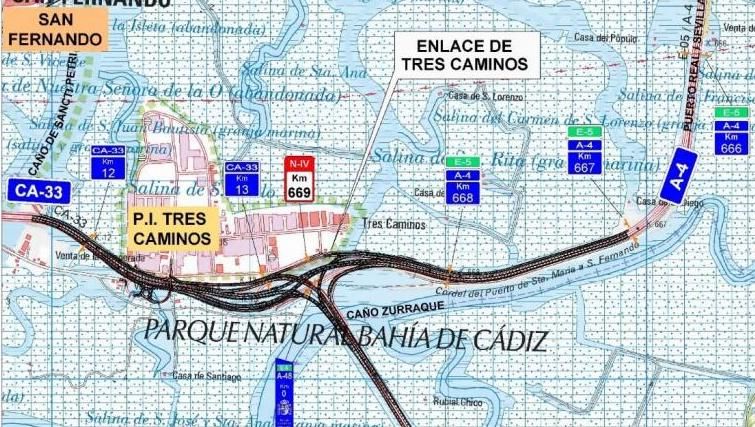 El nudo de Tres Caminos, en una imagen del Ministerio.