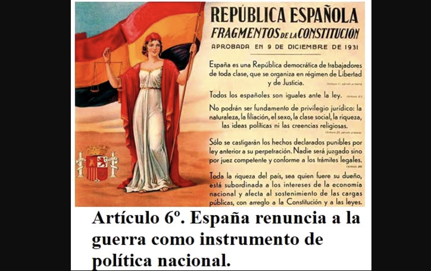 Fragmentos de la Constitución de 1931.