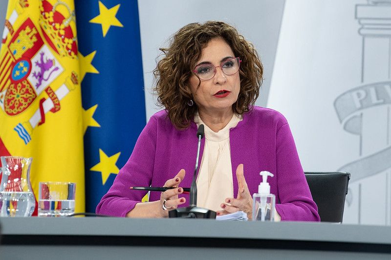 La portavoz del Gobierno, María Jesús Montero, durante una intervención reciente.