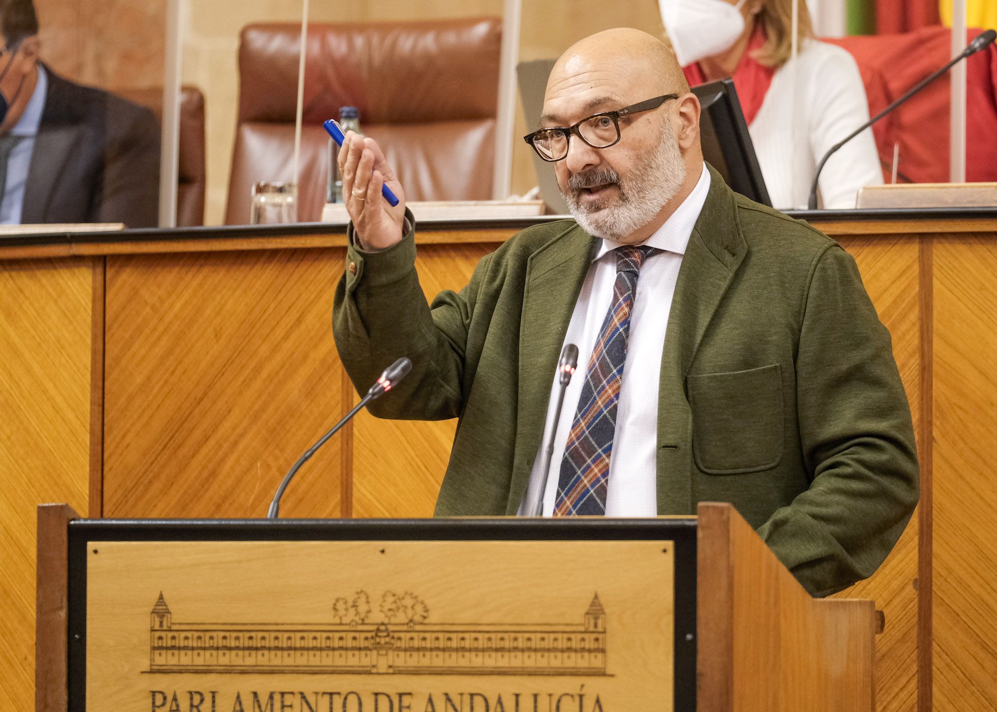 Alejandro Hernández, diputado de Vox en el Parlamento andaluz, durante un pleno.