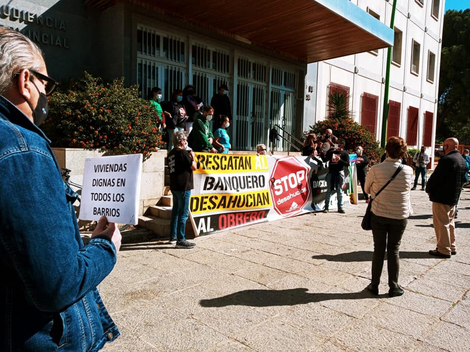 Una protesta contra los desahucios en Córdoba.