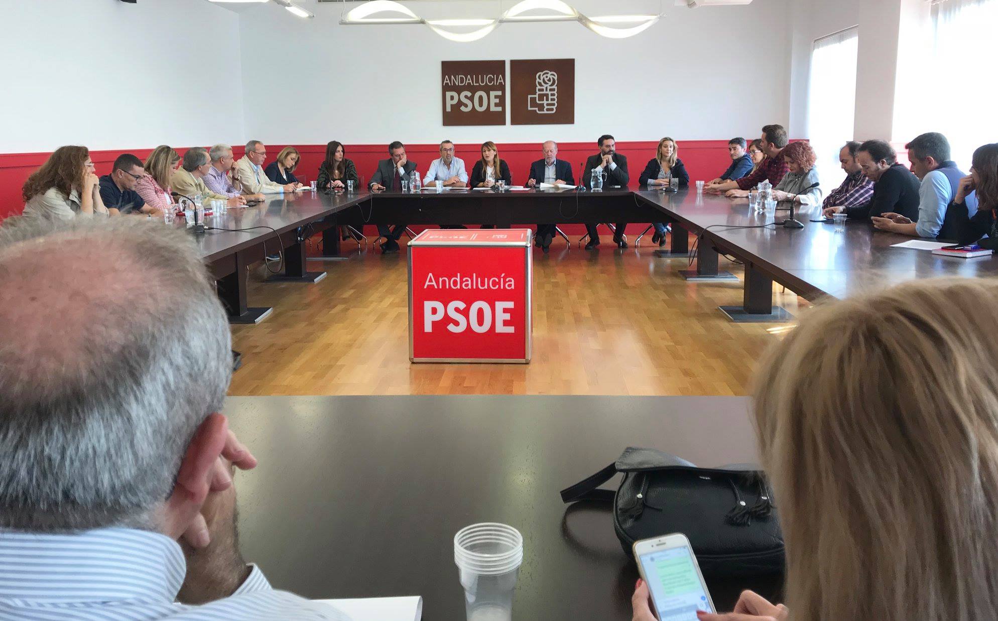 Un comité ejecutivo provincial del PSOE de Sevilla, en una imagen retrospectiva.