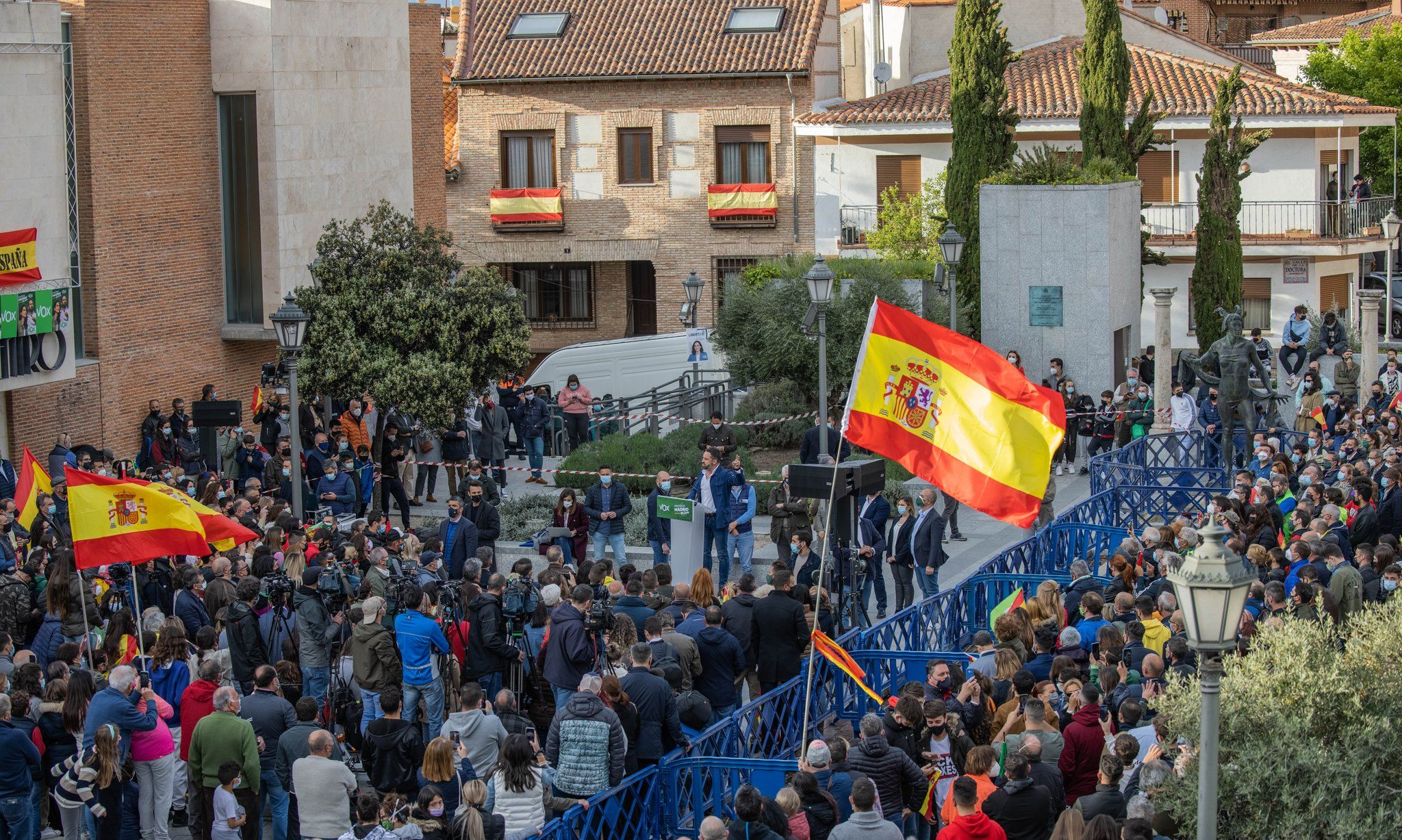 Abascal, este pasado miércoles en un mitin en Navalcarnero. VOX