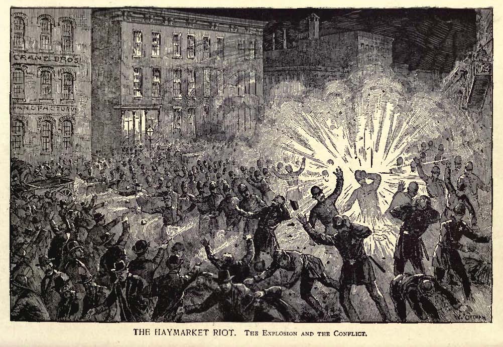 La revuelta de Haymarket, una de las protestas de mayo de 1886 en Chicago.