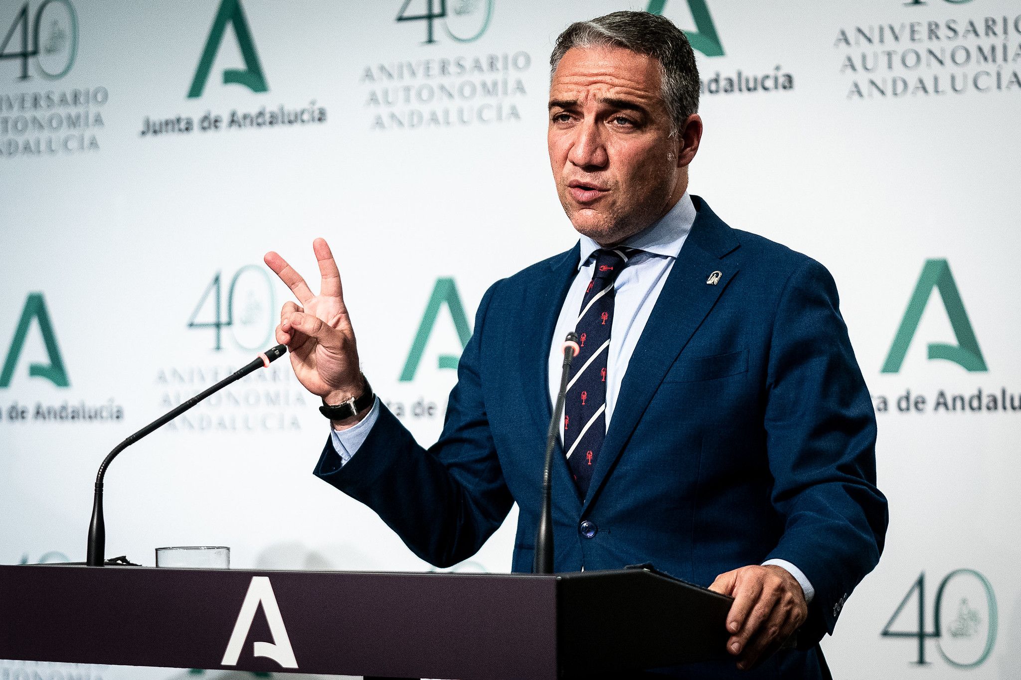 Elías Bendodo, este martes en rueda de prensa. JUNTA