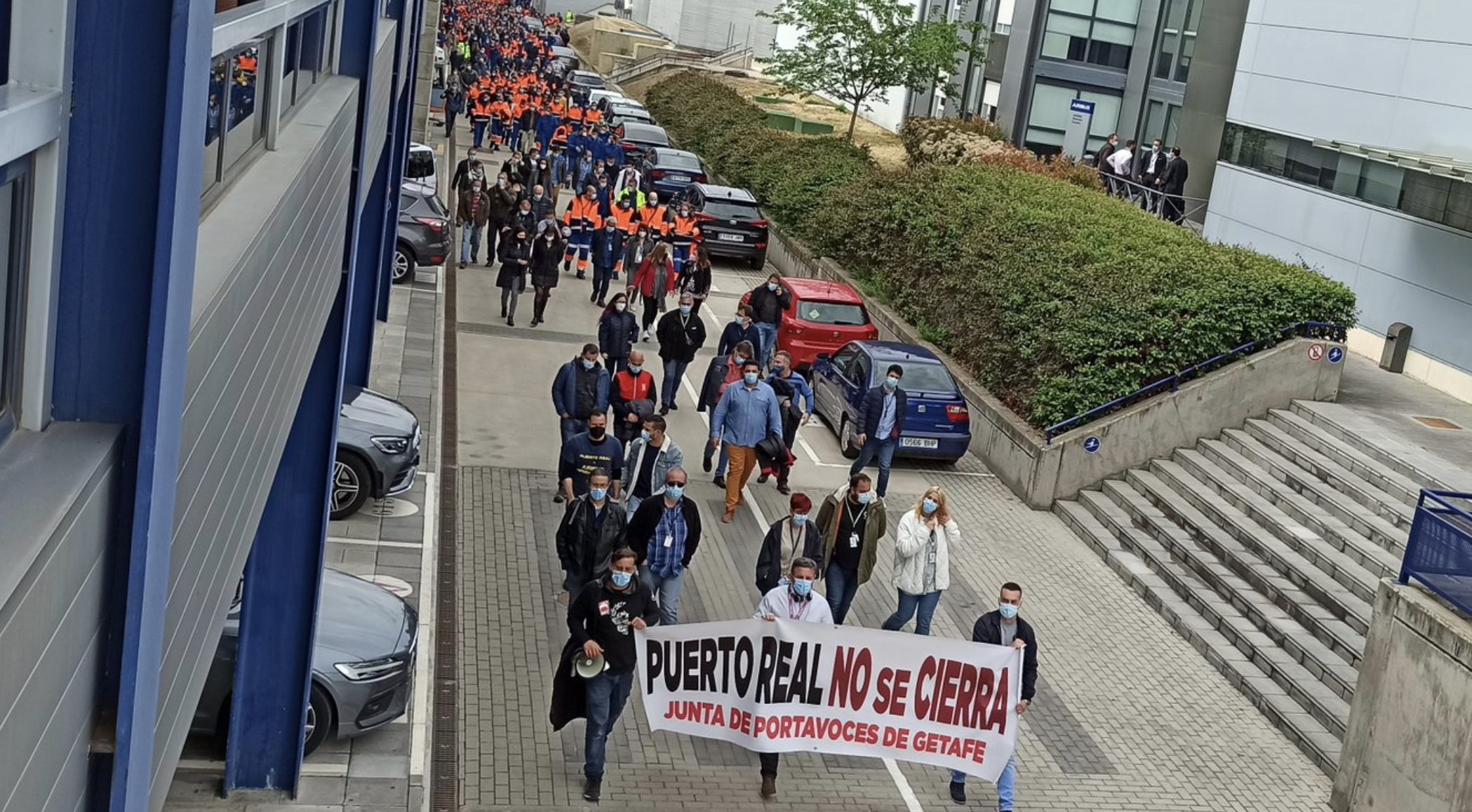Movilizaciones en Getafe contra el cierre de Airbus en Puerto Real. CCOO