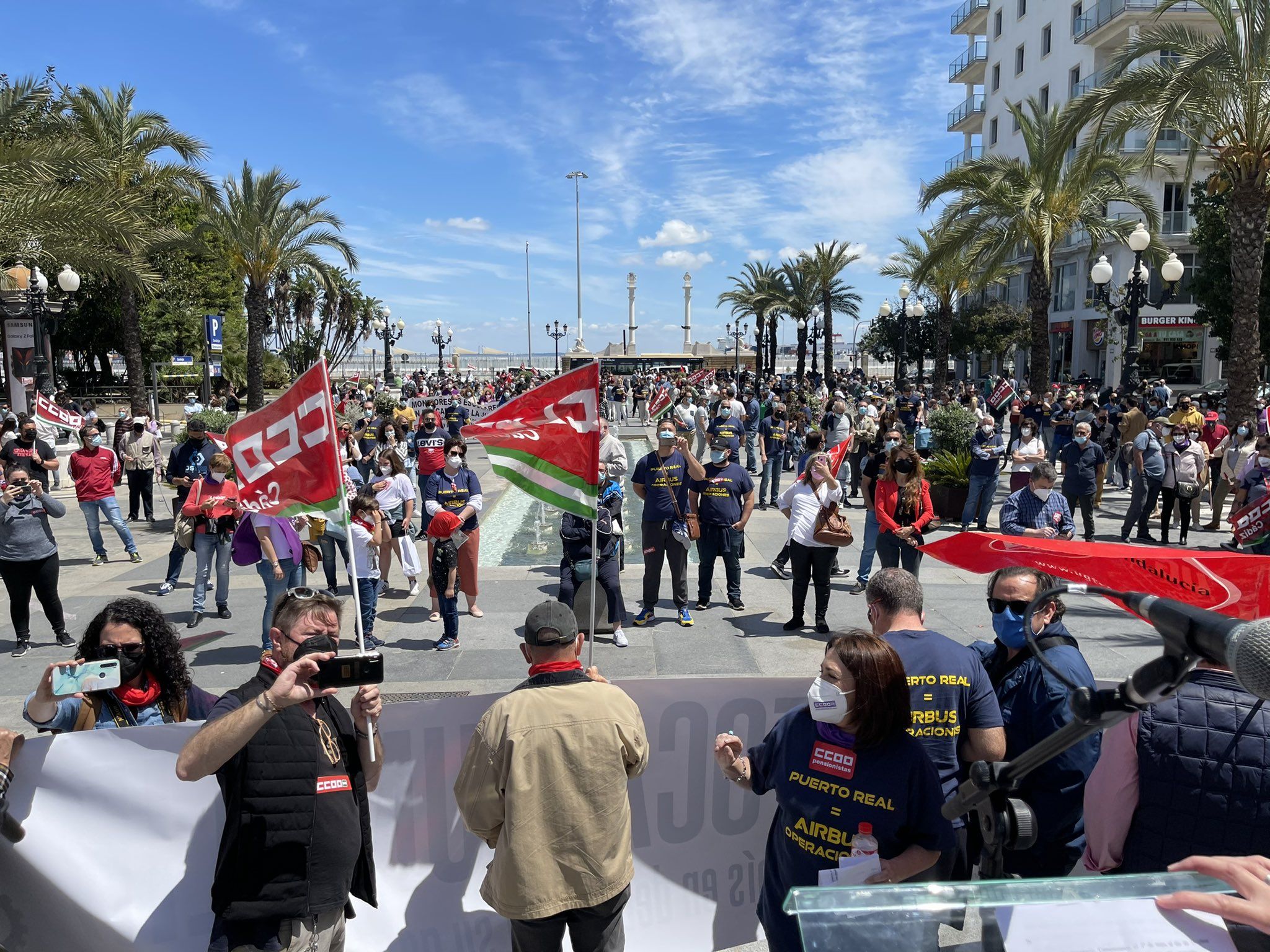 La plaza de San Juan de Dios en Cádiz, esta mañana.