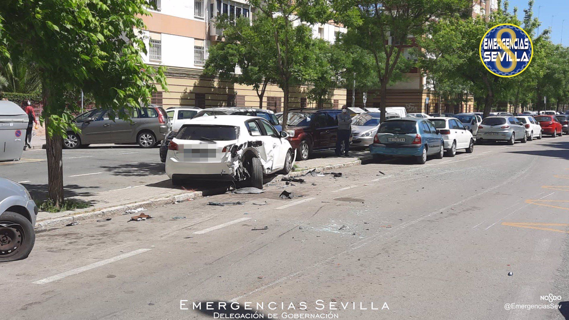 Estado en el que quedó el vehículo tras los sucesivos impactos.
