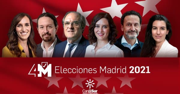 La imagen promocional de Canal Sur de su despliegue por las elecciones madrileñas.