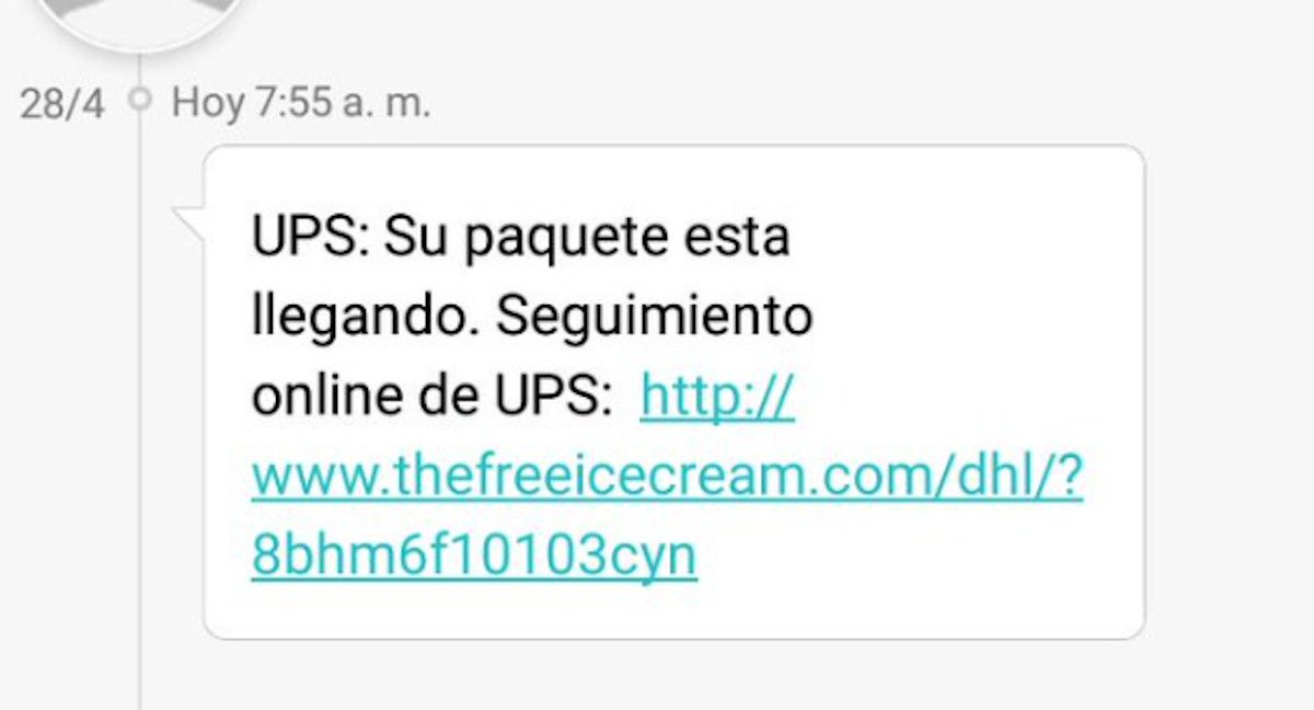 Estafa vía SMS.
